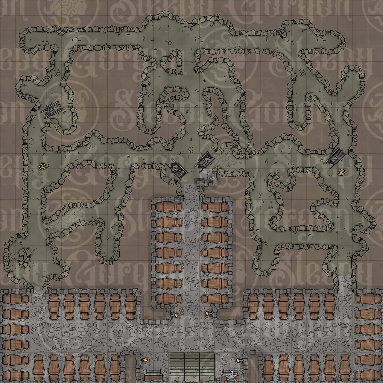 DIGITAL - CATACOMBS MEGAPACK - Grid Maps for Tabletop RPGs
