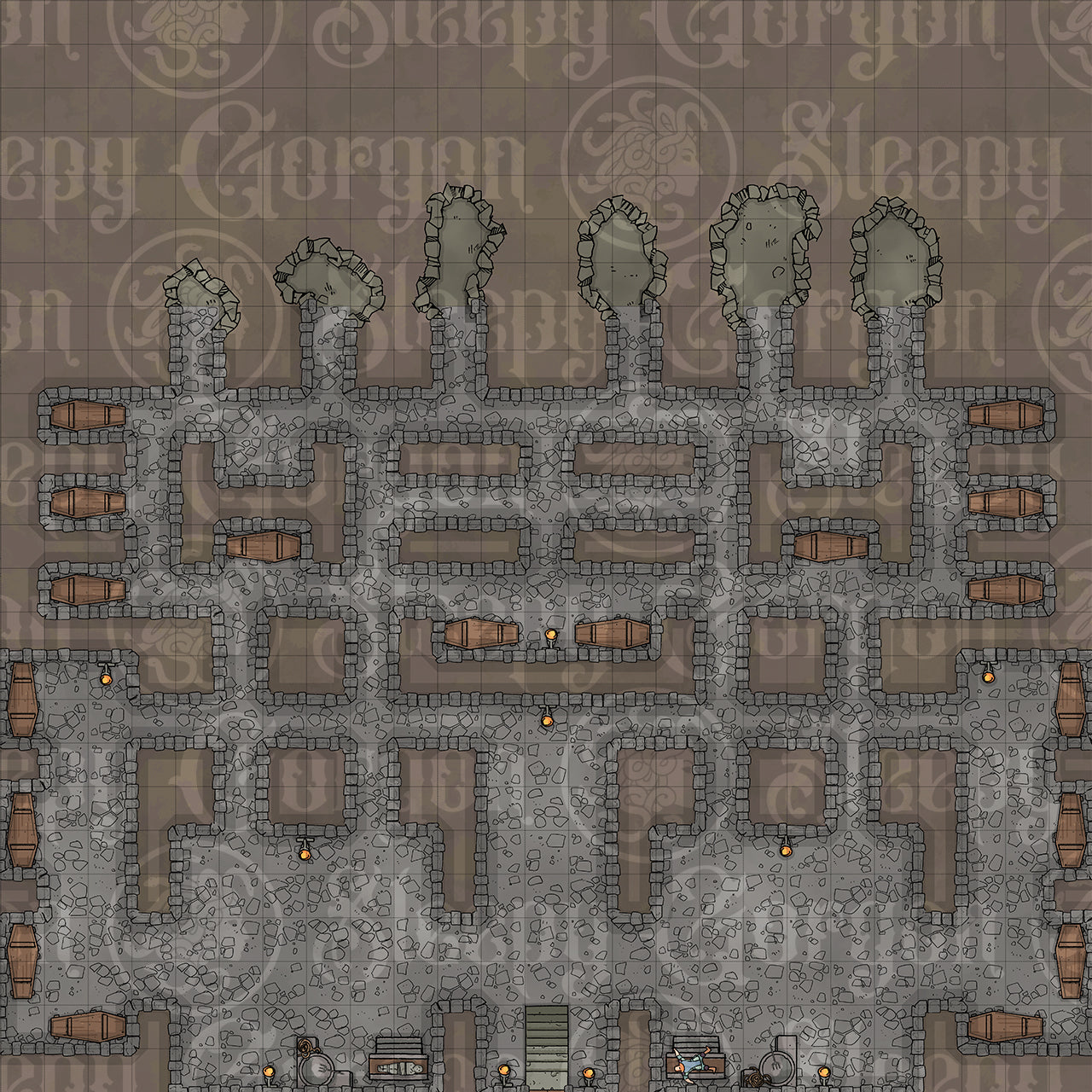 DIGITAL - CATACOMBS MEGAPACK - Grid Maps for Tabletop RPGs