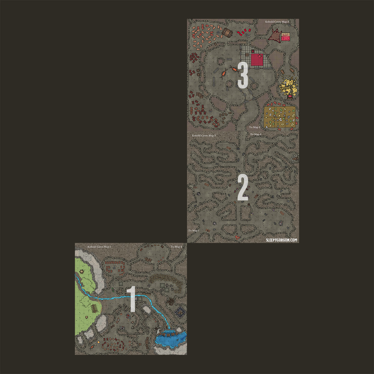 DIGITAL - KOBOLD CAVES - Grid Maps for Tabletop RPGs