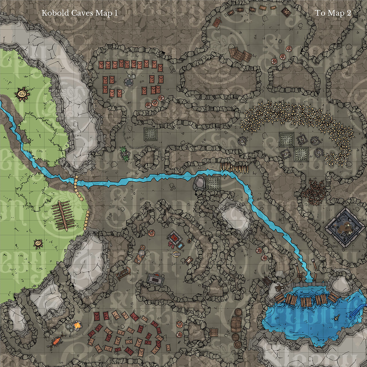 DIGITAL - KOBOLD CAVES - Grid Maps for Tabletop RPGs