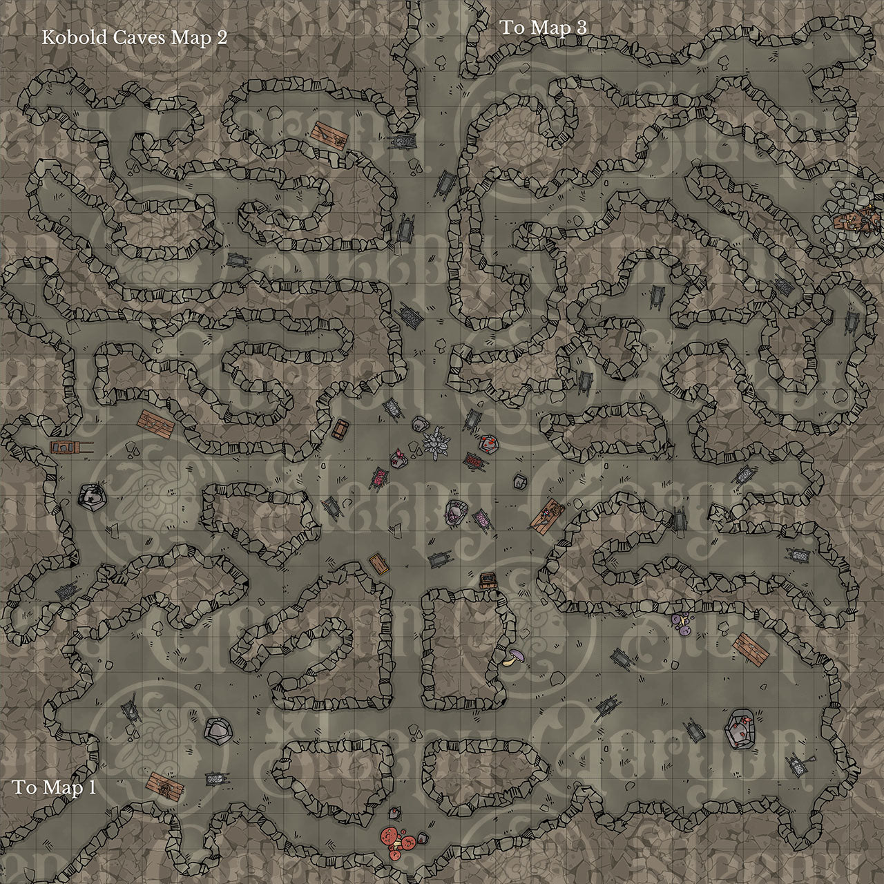 DIGITAL - KOBOLD CAVES - Grid Maps for Tabletop RPGs