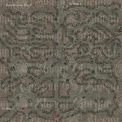 DIGITAL - KOBOLD CAVES - Grid Maps for Tabletop RPGs