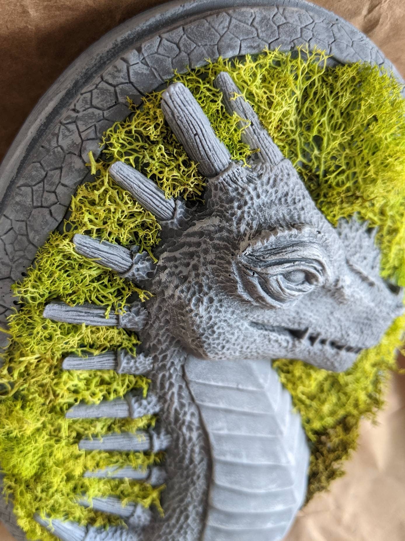 Mossy Stone Dragon Portrait | Gifts for Witches, Wizards, Druids, and Fae