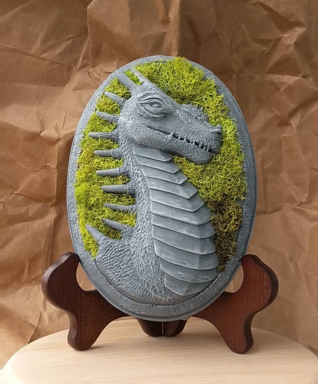 Mossy Stone Dragon Portrait | Gifts for Witches, Wizards, Druids, and Fae