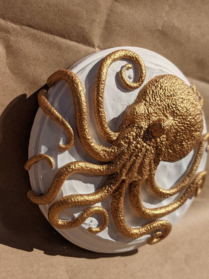 Golden Octopus Wall Art | Gifts for Witches, Wizards, Druids, and Fae