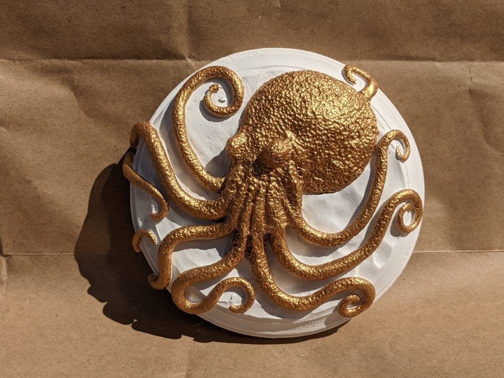 Golden Octopus Wall Art | Gifts for Witches, Wizards, Druids, and Fae